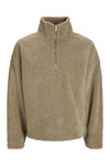 JACK & JONES Teddy Half Zip Hoodie Cornstalk