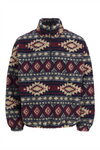 JACK & JONES Half Zip Teddy Hoodie Navy Blazer