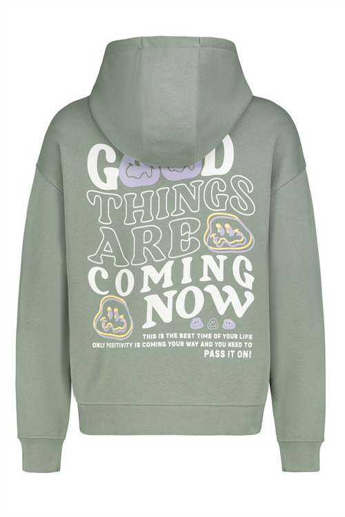 SUBLEVEL Backprint Hoodie Middle Green