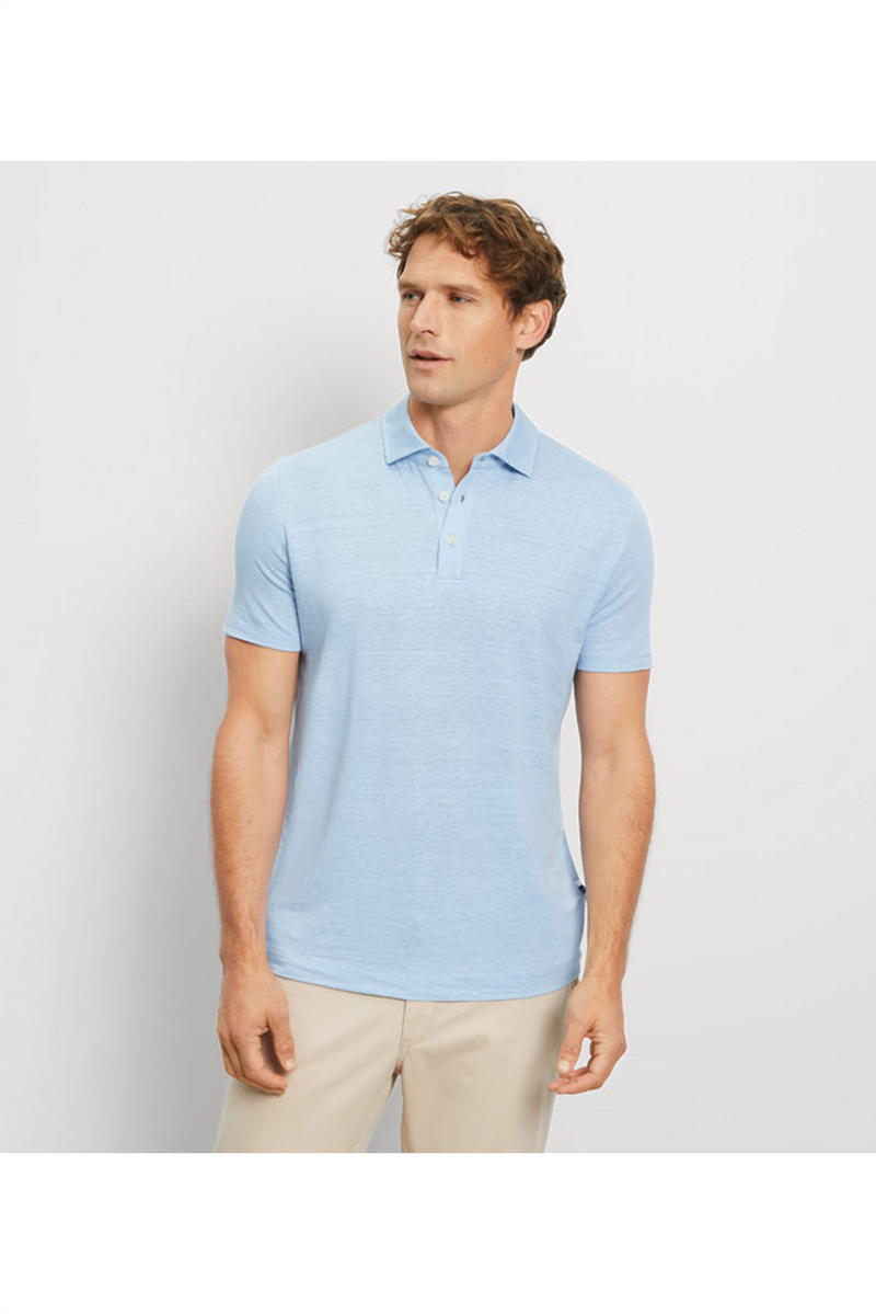 OLYMP Leinen Poloshirt Bleu