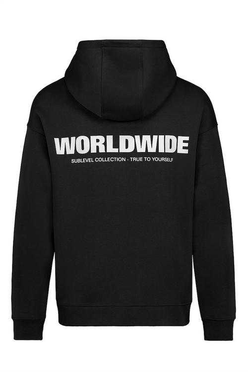 SUBLEVEL Backprint Hoodie Black