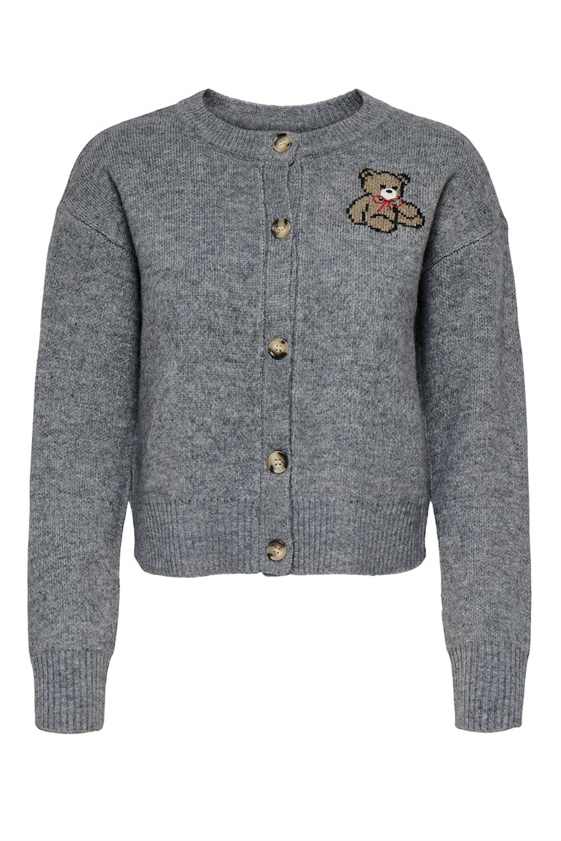 ONLY Teddy Strickjacke Medium Grey