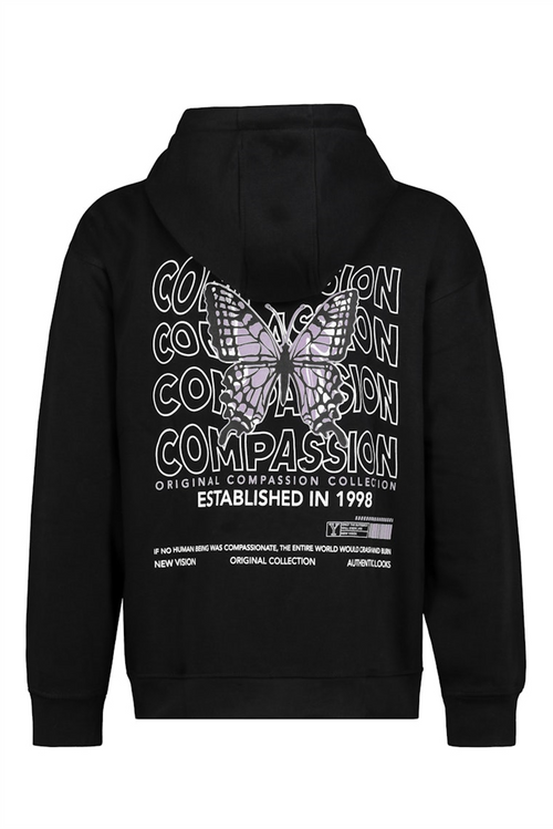 SUBLEVEL Backprint Hoodie Black