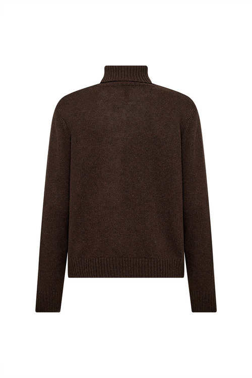 SOYACONCEPT Wolle Rollkragen Pullover Dunkelbraun