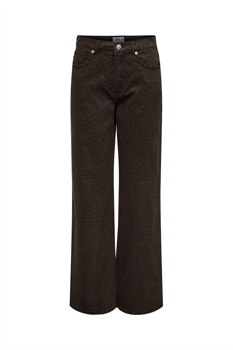 ONLY Highwaist Wide Leg Leo Jeans Chicory Coffee