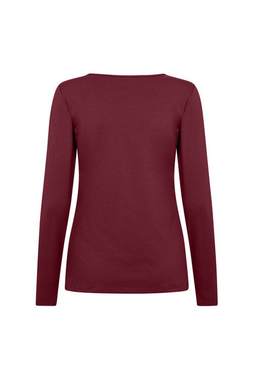 SOYACONCEPT Basic Langarm T-Shirt Bordeaux
