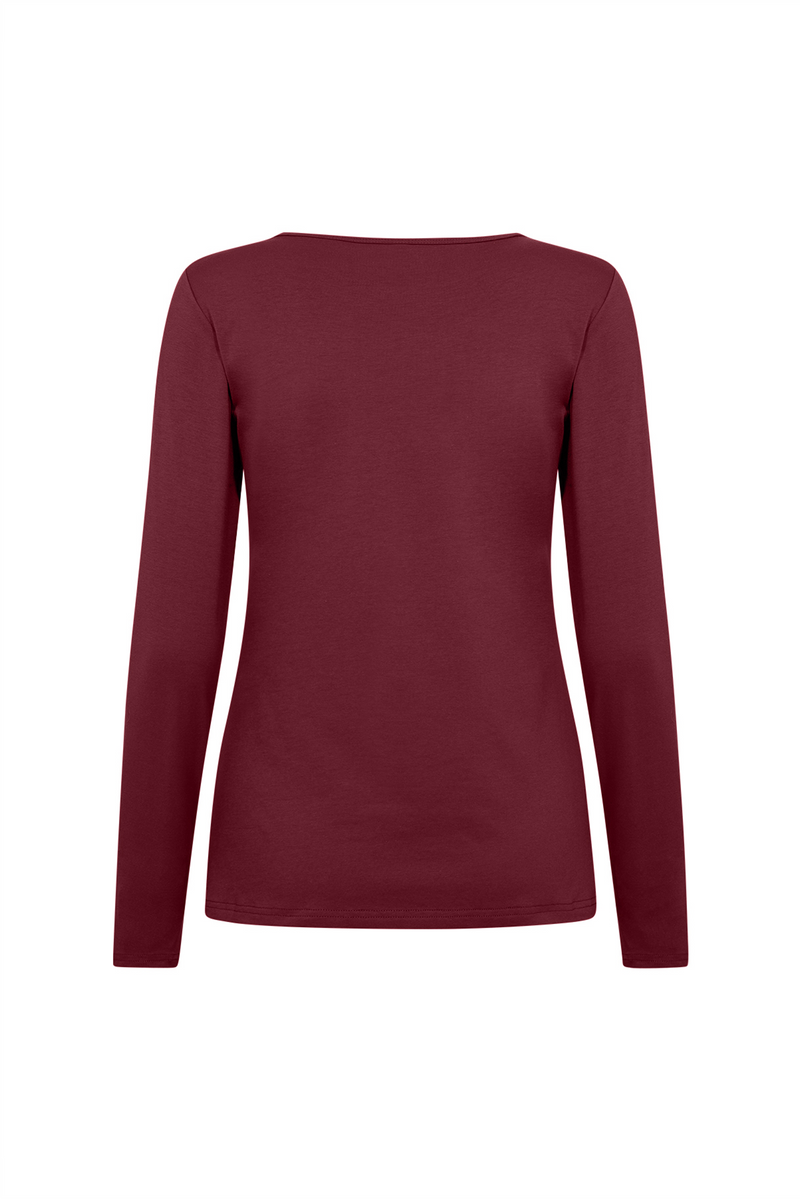 SOYACONCEPT Basic Langarm T-Shirt Bordeaux
