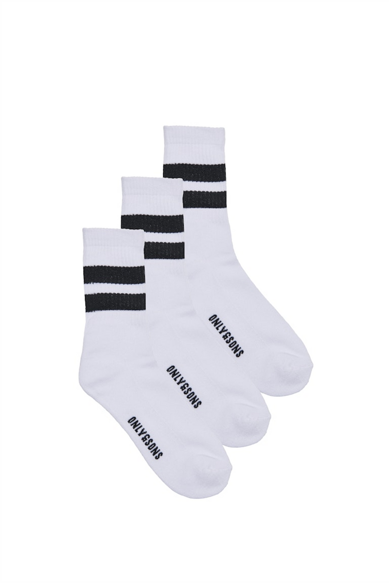 ONLY & SONS Tennis Socken 3er Pack White Black