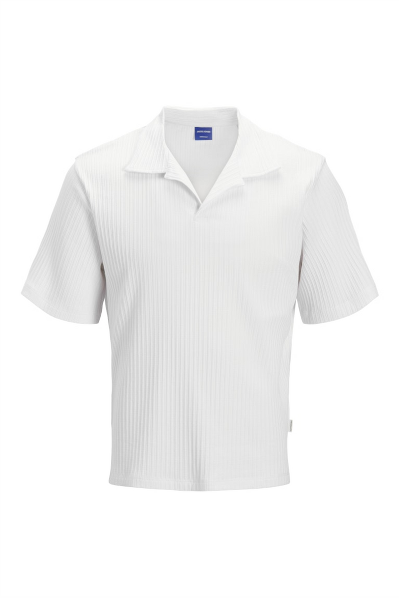 JACK & JONES Struktur Polo Bright White