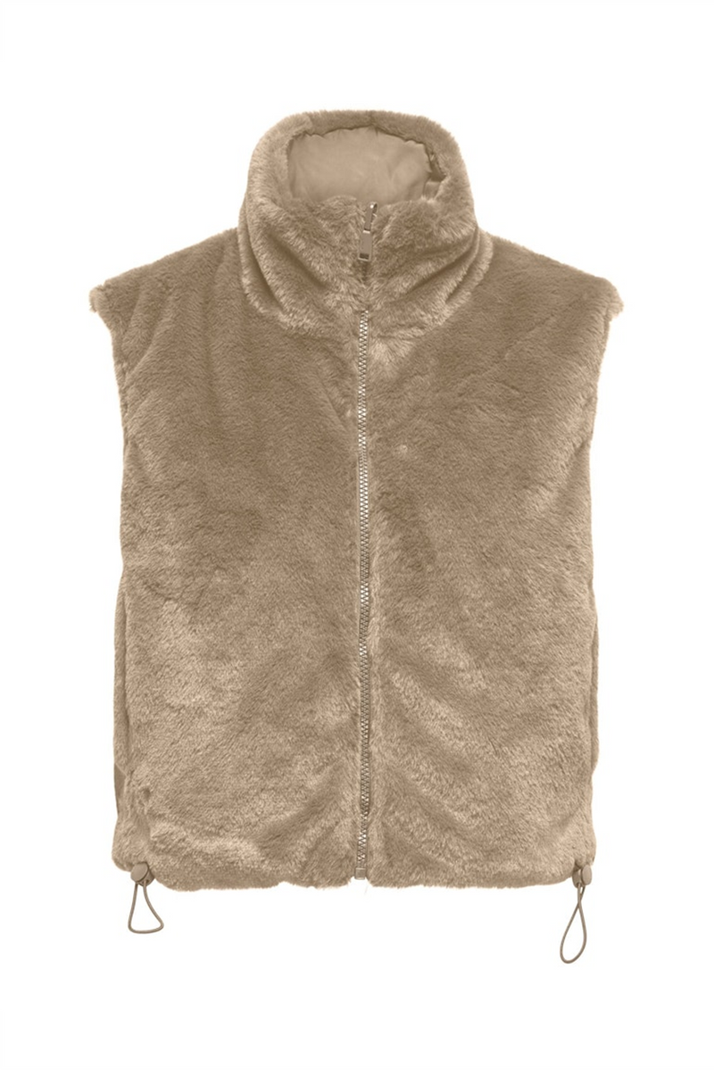 ONLY Fake Pelz Weste Silver Mink