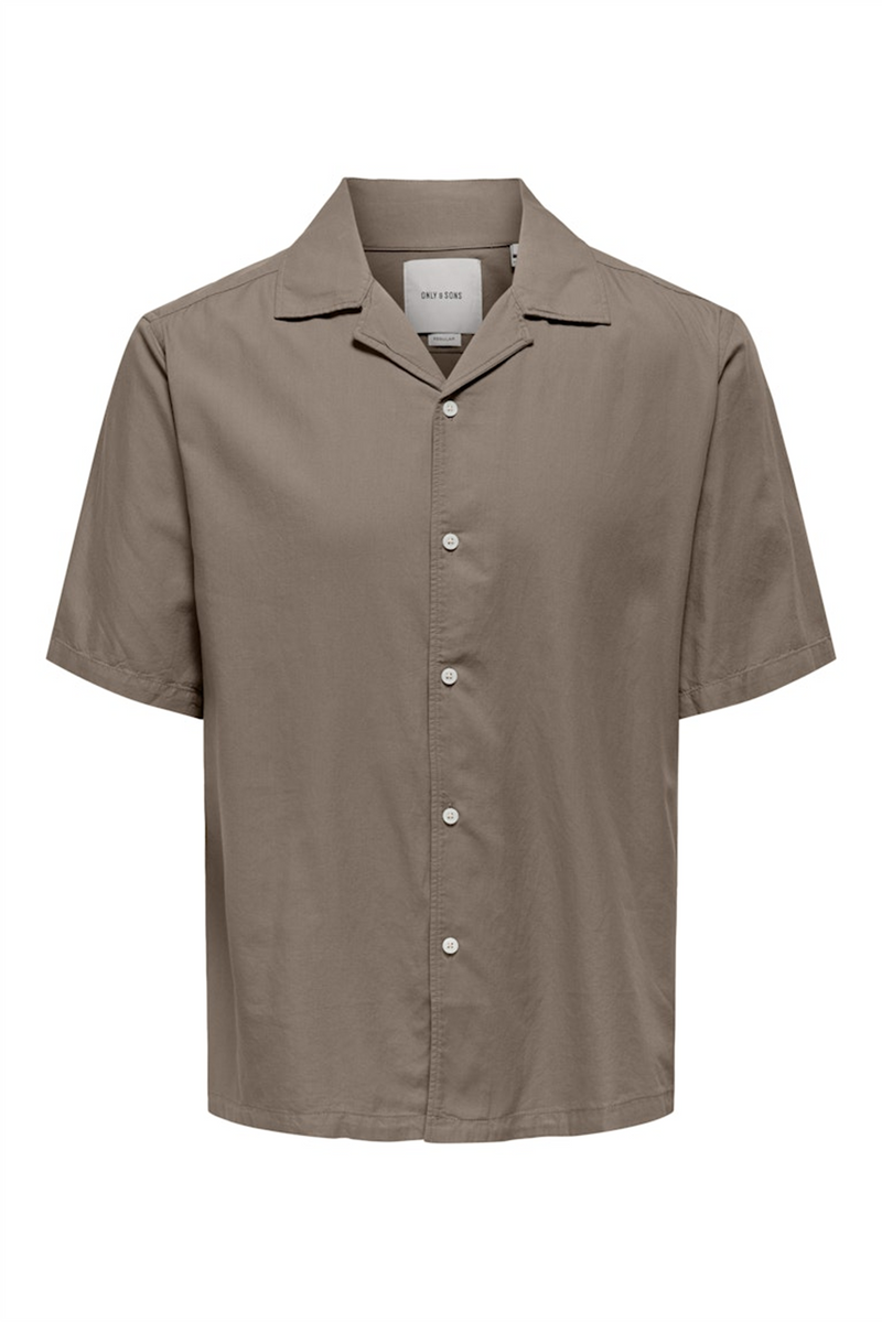 ONLY & SONS Resort Kragen Kurzarm Hemd Fossil