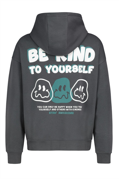 SUBLEVEL Backprint Hoodie Dark Grey