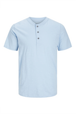 JACK & JONES Henley T-Shirt Cerulean