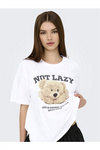 ONLY Frontprint T-Shirt Bright White Lazy