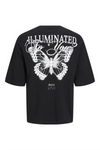 JACK & JONES Backprint T-Shirt Black Butterfly