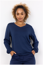 SOYACONCEPT Soft V Neck Sweatshirt Dunkelblau