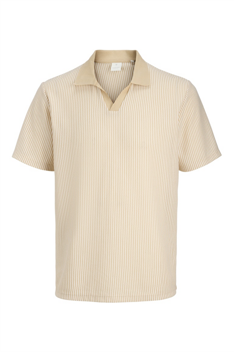 JACK & JONES Strick Polo Moonstone Cloud Dancer