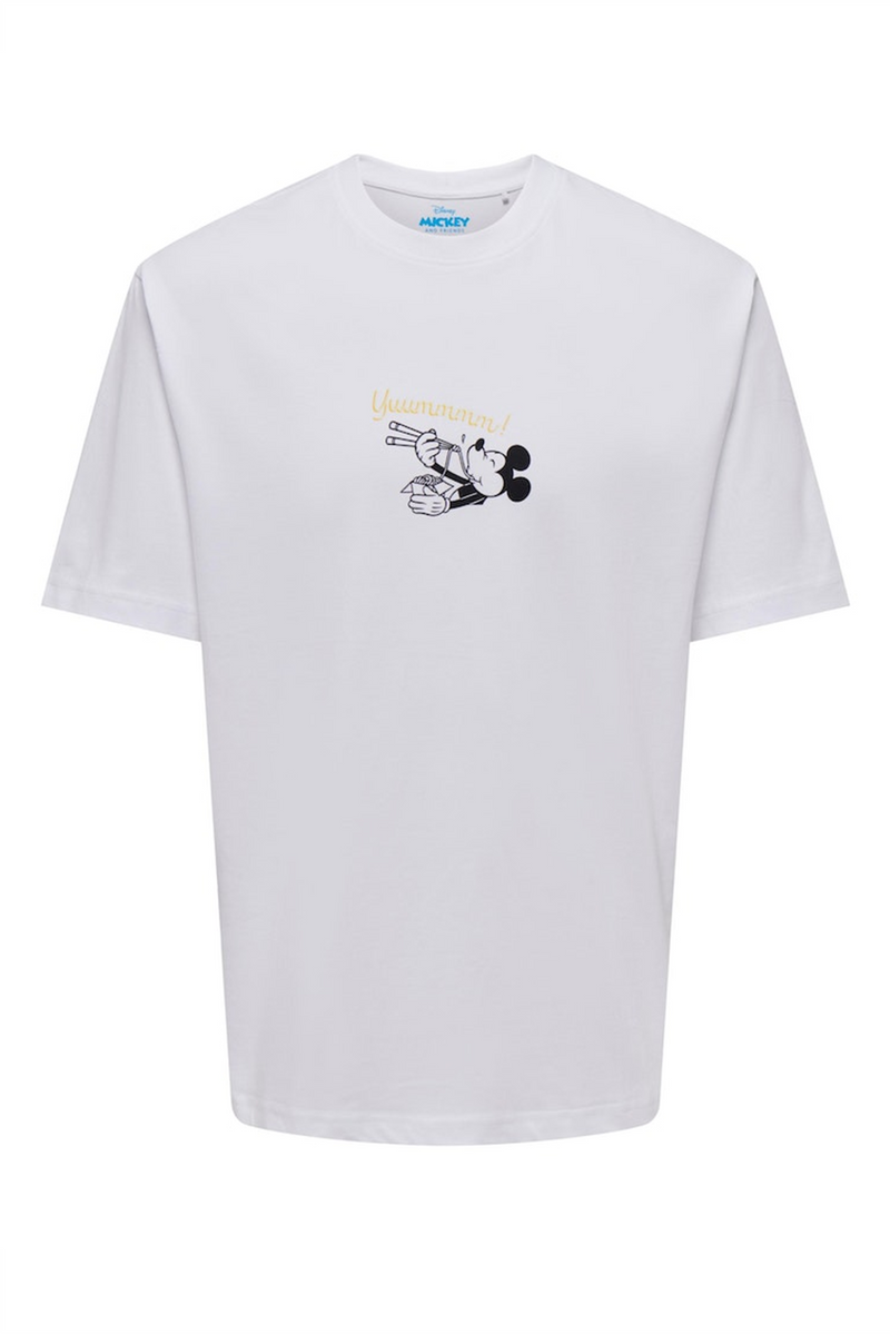 ONLY & SONS Backprint T-Shirt Mickey Mouse White