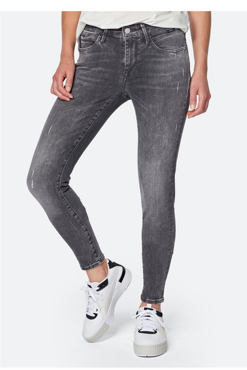 MAVI Super Skinny Jeans Adriana Dark Grey Distressed Glam