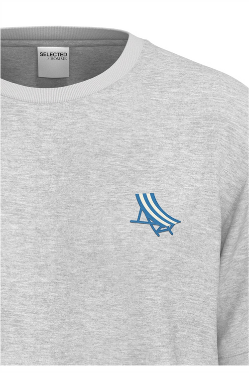 SELECTED HOMME T-Shirt Light Grey Chair