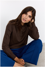 SOYACONCEPT Polokragen Pullover Dunkelbraun