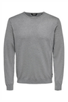 ONLY & SONS Leichter Pullover Medium Grey Melange