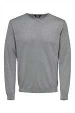 ONLY & SONS Leichter Pullover Medium Grey Melange
