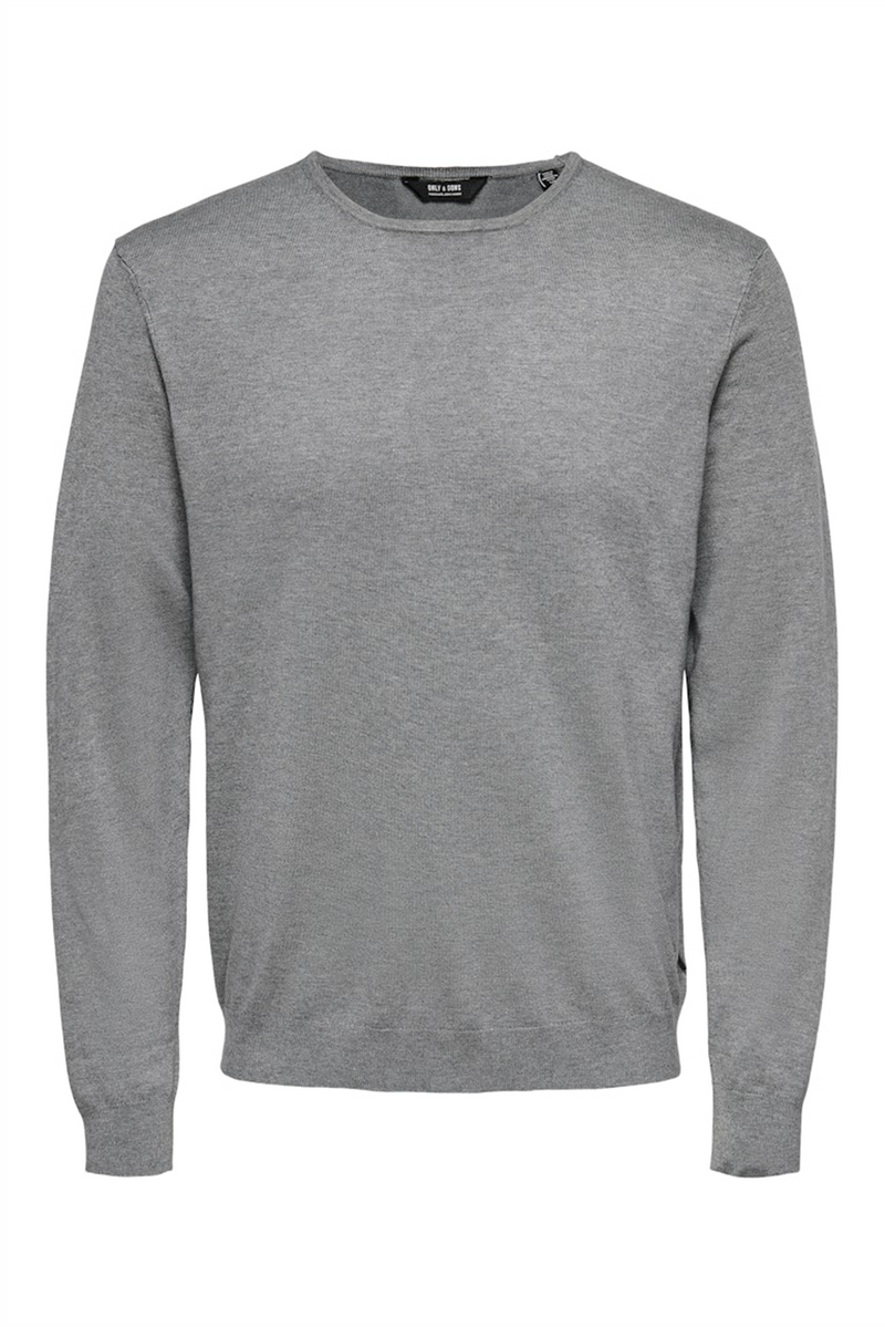 ONLY & SONS Leichter Pullover Medium Grey Melange