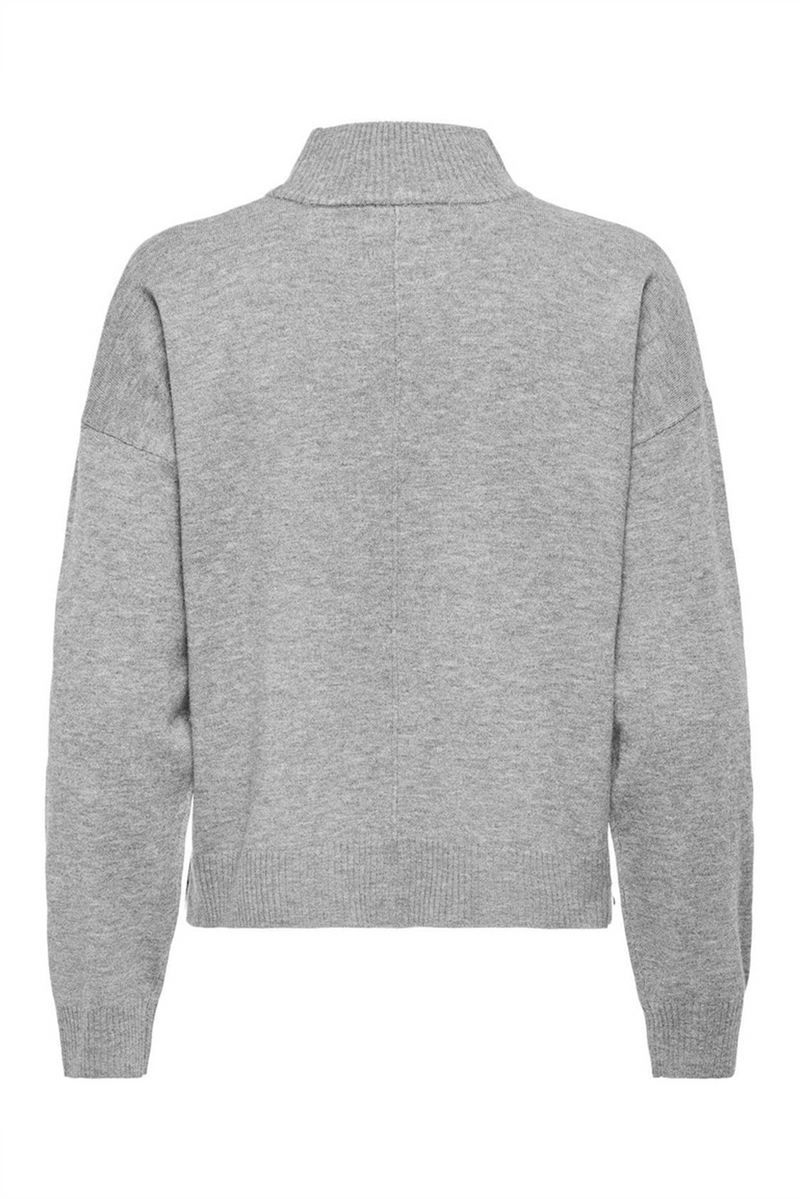 JDY High Neck Pullover Light Grey Melange