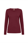SOYACONCEPT Basic Langarm T-Shirt Bordeaux