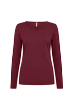 SOYACONCEPT Basic Langarm T-Shirt Bordeaux