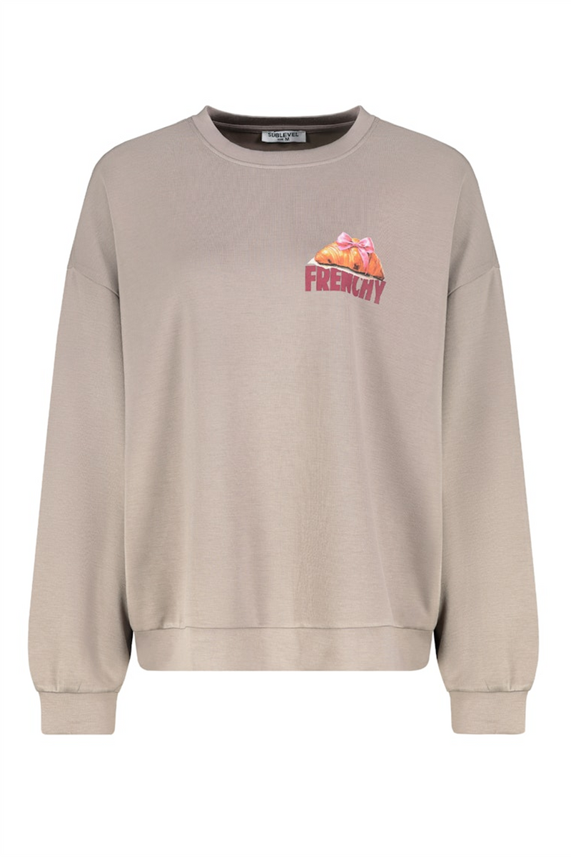SUBLEVEL Backprint Soft Sweatshirt Dark Beige