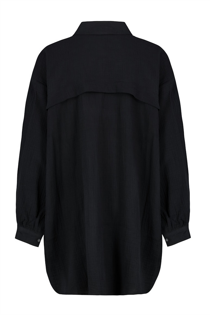 SUBLEVEL Musselin Bluse Black