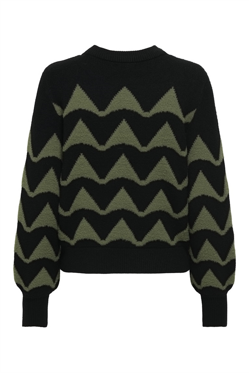 JDY Jacquard Pullover Black Winter