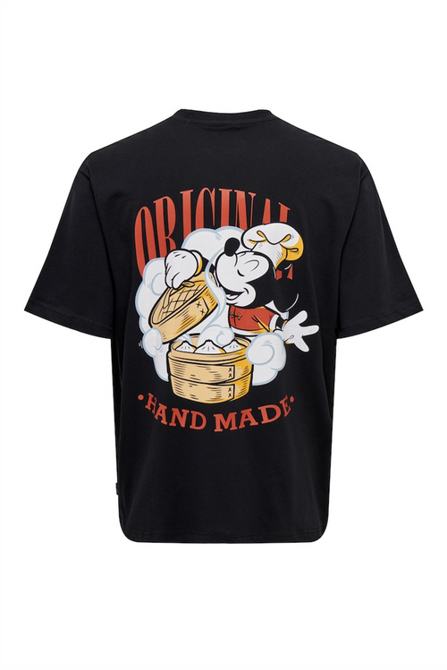 ONLY & SONS Backprint T-Shirt Mickey Mouse Black