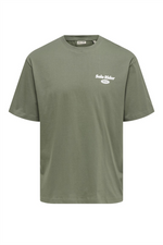 ONLY & SONS Backprint T-Shirt Agave Green Slow Sunday