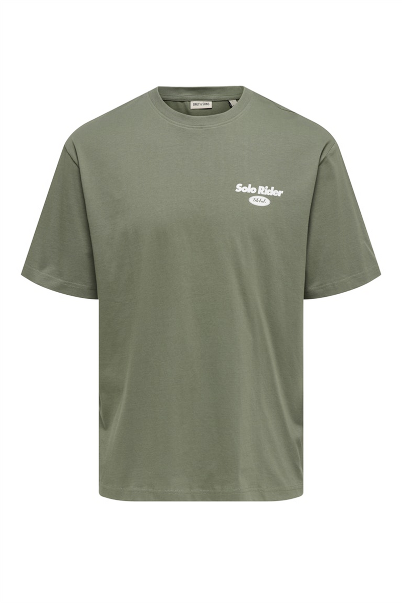 ONLY & SONS Backprint T-Shirt Agave Green Slow Sunday