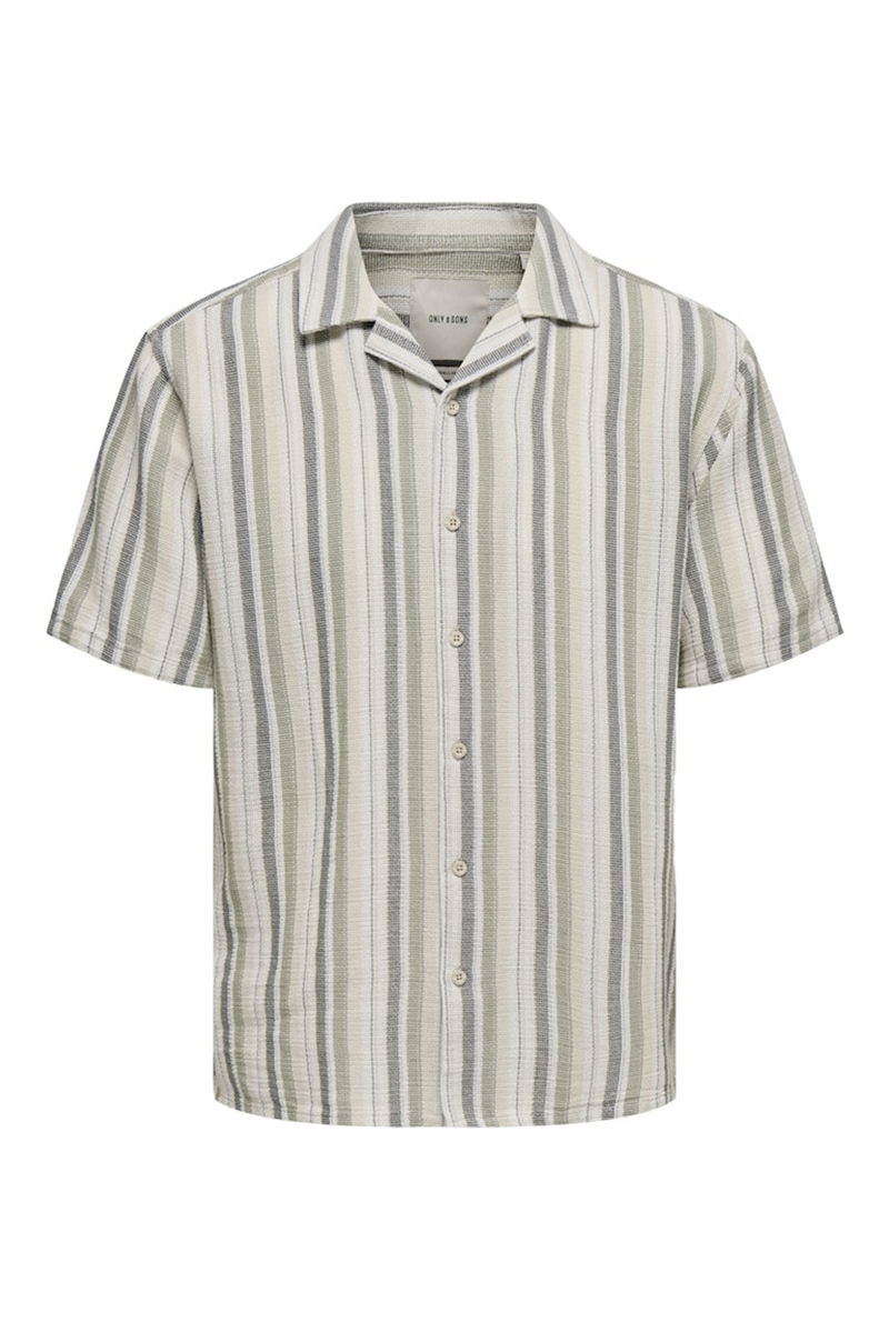 ONLY & SONS Struktur Kurzarm Hemd Seagrass