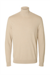 SELECTED HOMME Rollkragen Pullover Oatmeal Melange