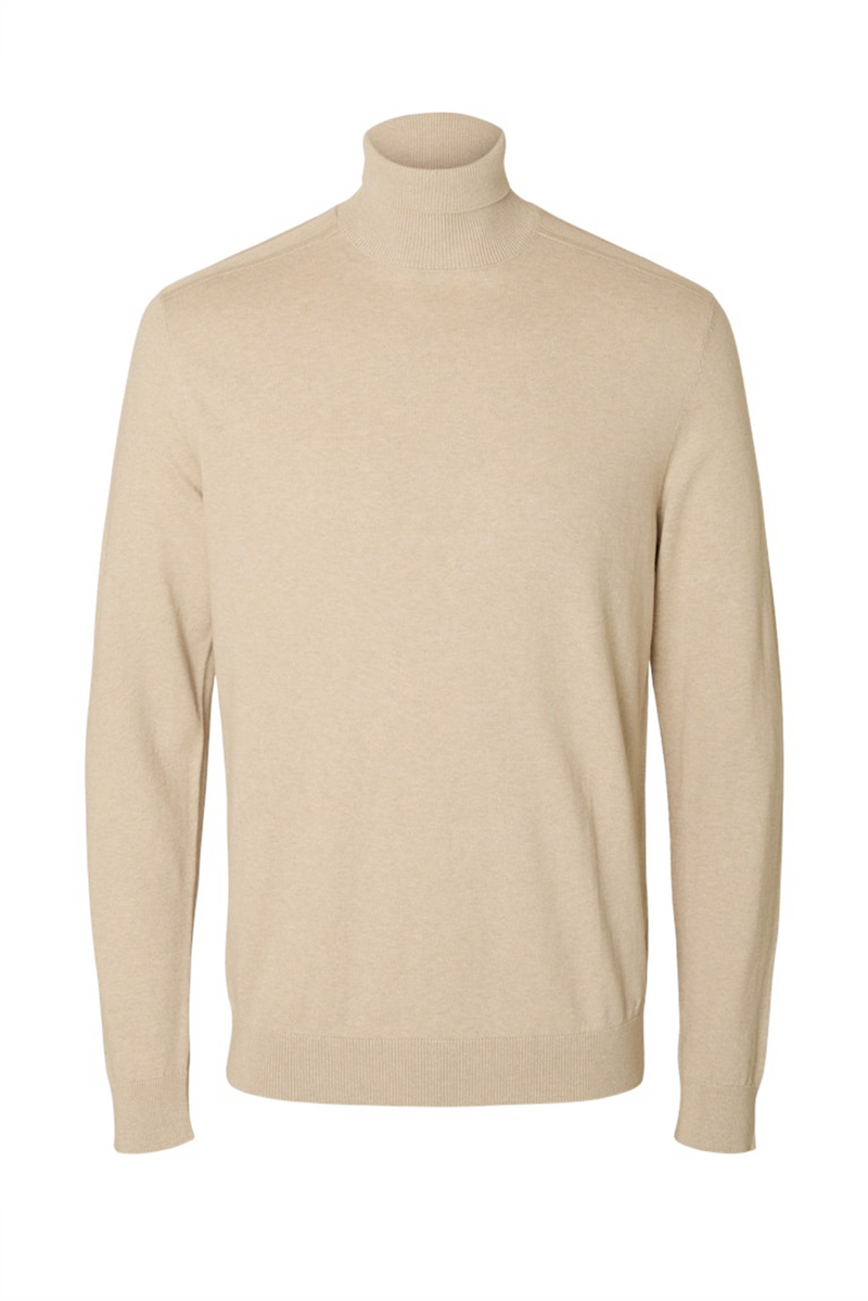 SELECTED HOMME Rollkragen Pullover Oatmeal Melange