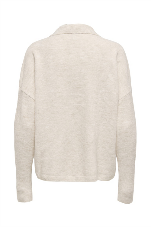 ONLY Polokragen Pullover Whitecap Gray Melange
