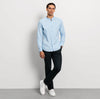 OLYMP Casual Stehkragen Hemd Regular Fit Hellblau