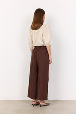 SOYACONCEPT Leinen Hose Dunkelbraun
