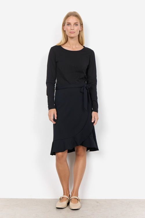 SOYACONCEPT Basic Langarm T-Shirt Schwarz