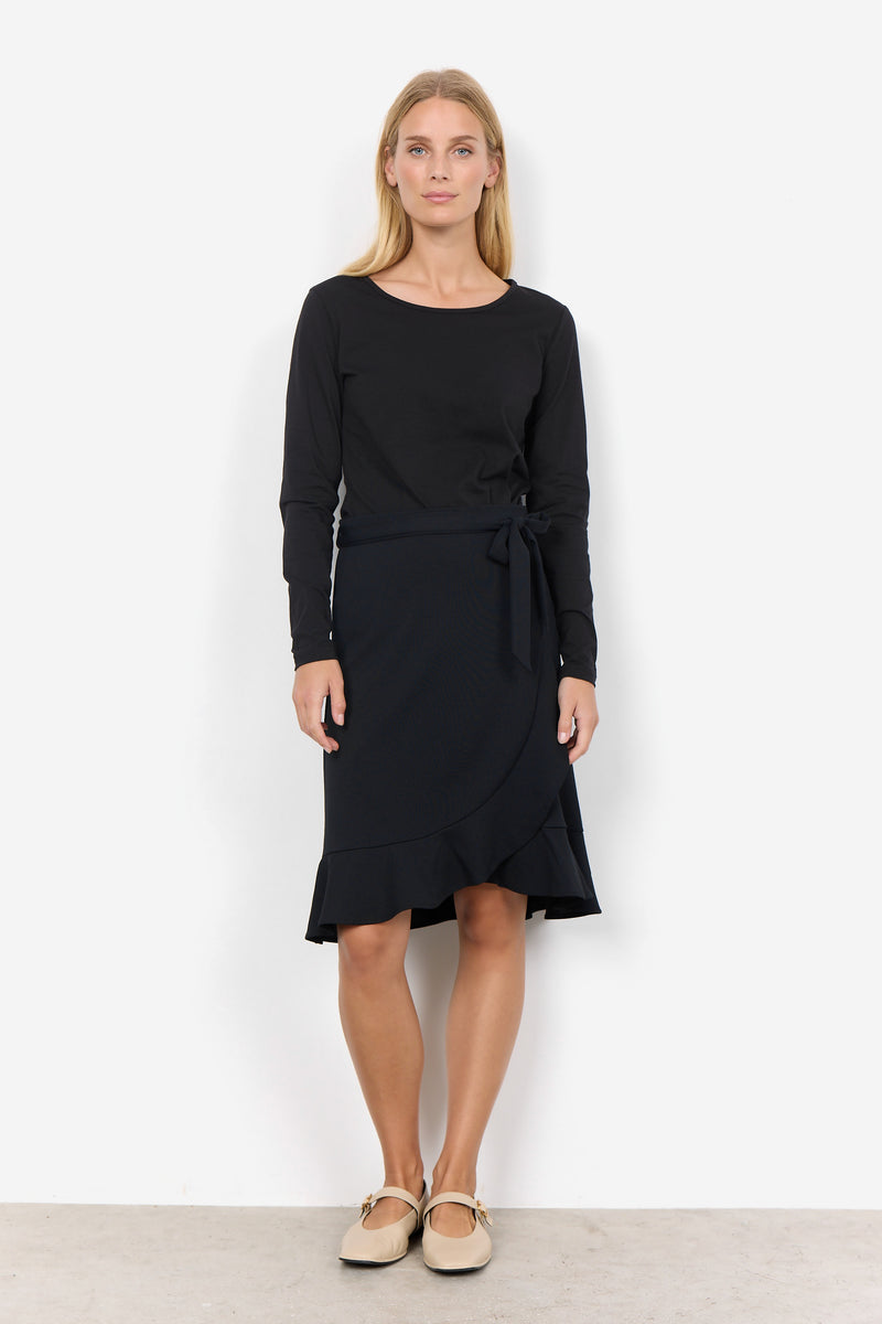 SOYACONCEPT Basic Langarm T-Shirt Schwarz