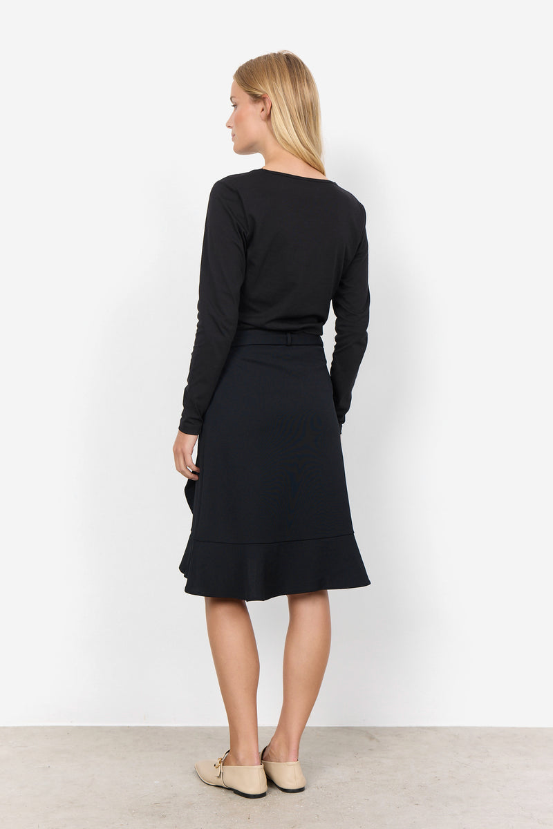 SOYACONCEPT Basic Langarm T-Shirt Schwarz