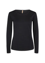 SOYACONCEPT Basic Langarm T-Shirt Schwarz