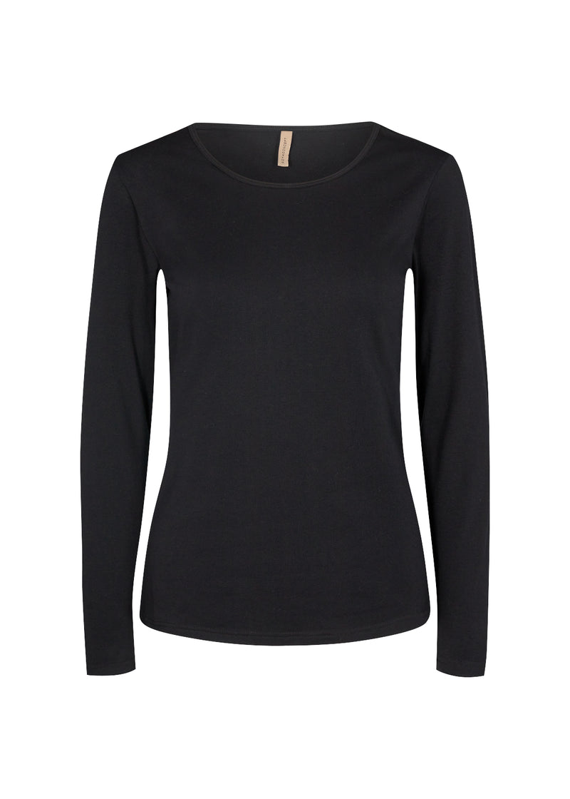 SOYACONCEPT Basic Langarm T-Shirt Schwarz