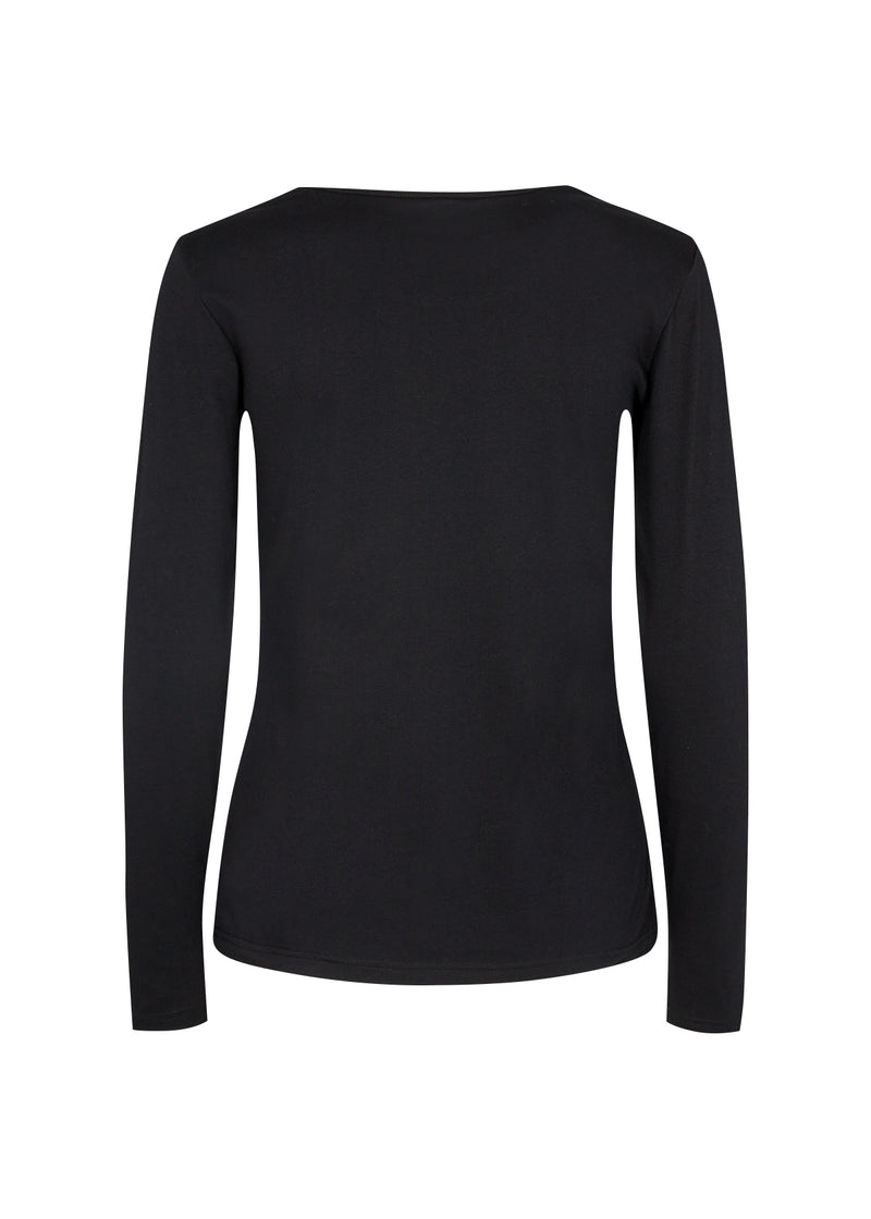 SOYACONCEPT Basic Langarm T-Shirt Schwarz