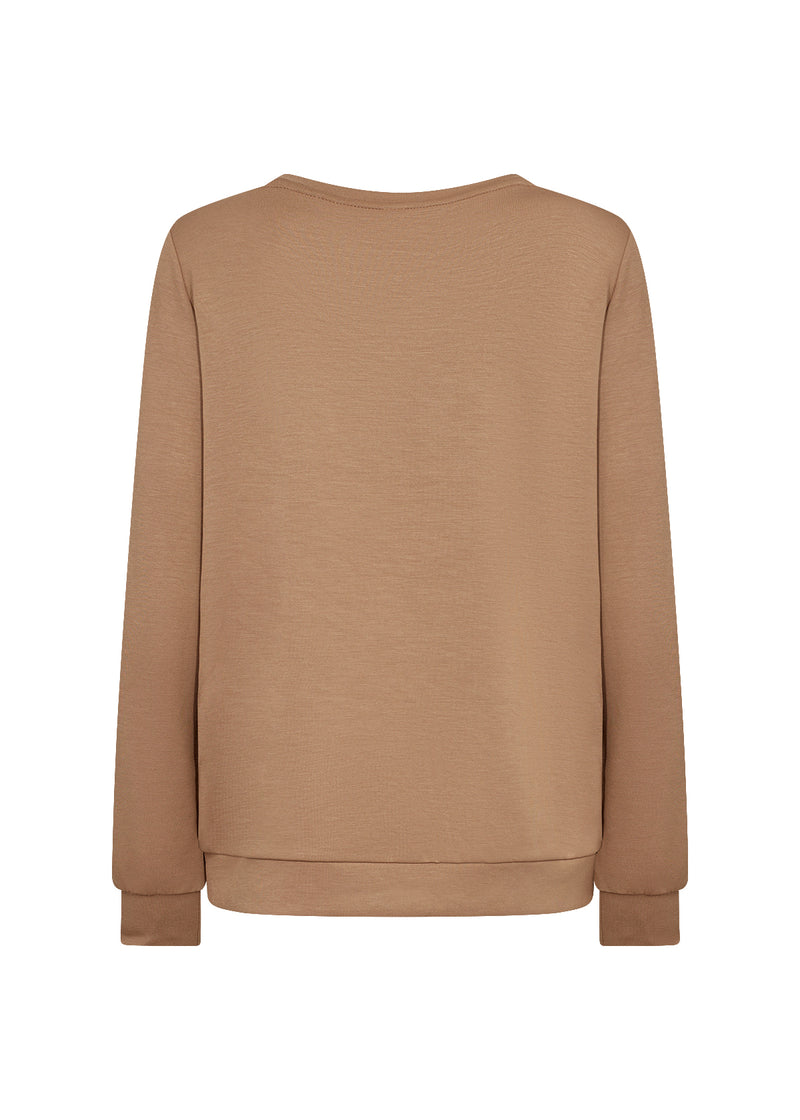 SOYACONCEPT Soft V Neck Sweatshirt Camel